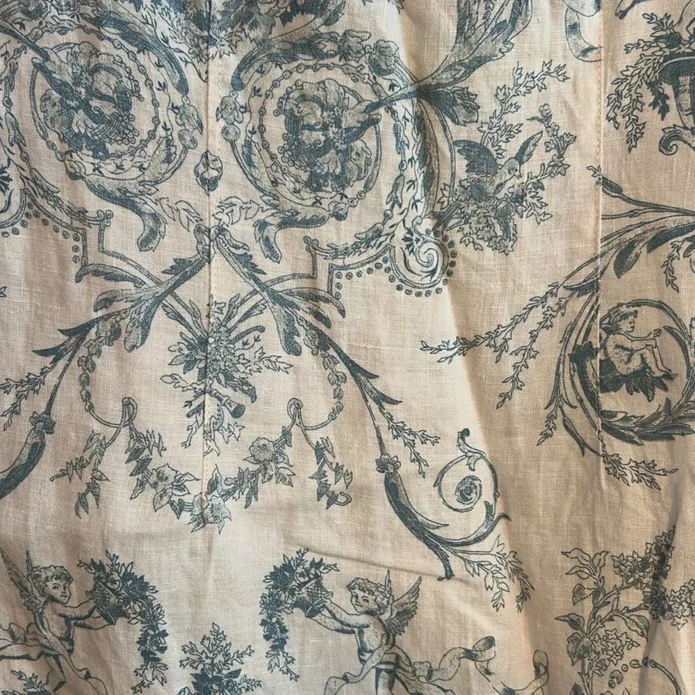 Vintage 1990s Linen Match Blue and White Dress Size 6P. - Picture 7 of 11